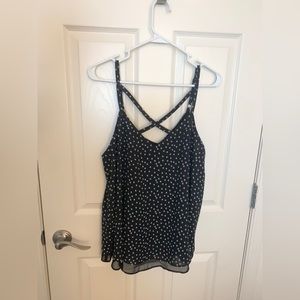 Black and white star print swing tank top